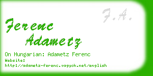 ferenc adametz business card